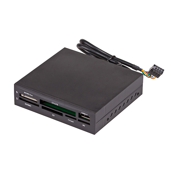 FRONT PANEL 3.5" ΜΕ CARD READER KAI 1 ΘΥΡΑ USB HIGH SPEED AKYGA AK-CA-37