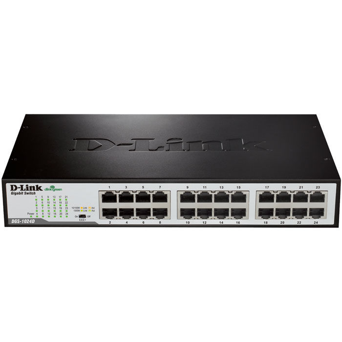 24-PORT GIGABIT UNMANAGED DESKTOP RACKMOUNT SWITCH D-LINK DGS-1024D