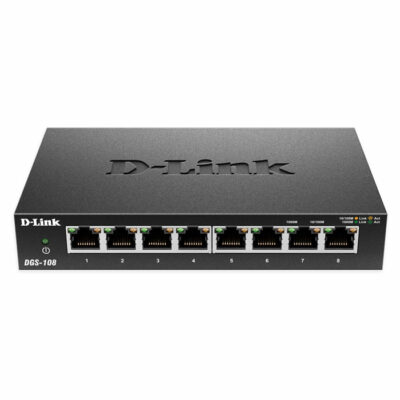 D-LINK DGS-108 GIGABIT ETHERNET 8 PORT UNMANAGED DESKTOP SWITCH