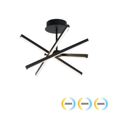 ΦΩΤΙΣΤΙΚΟ ΟΡΟΦΗΣ LED 30W DIMMABLE D:450 X H:380 ΜΑΥΡΟ RAY