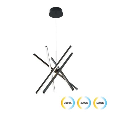ΦΩΤΙΣΤΙΚΟ ΚΡΕΜΑΣΤΟ LED 49W DIMMABLE IP20 D:520 X H:1200 ΜΑΥΡΟ RAY