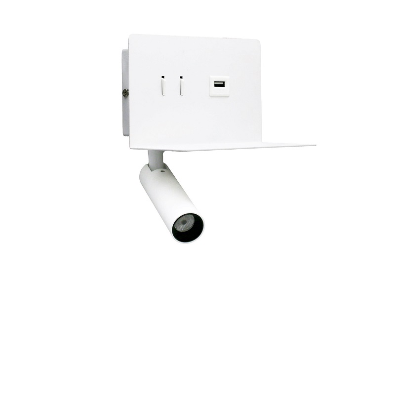 LED ΑΠΛΙΚΑ & ΣΠΟΤ ΤΟΙΧΟΥ ΟΡΘΟΓΩΝΙΑ 6W ΛΕΥΚΗ ΜΕ ΘΥΡΑ USB 3-6620 LUMEN