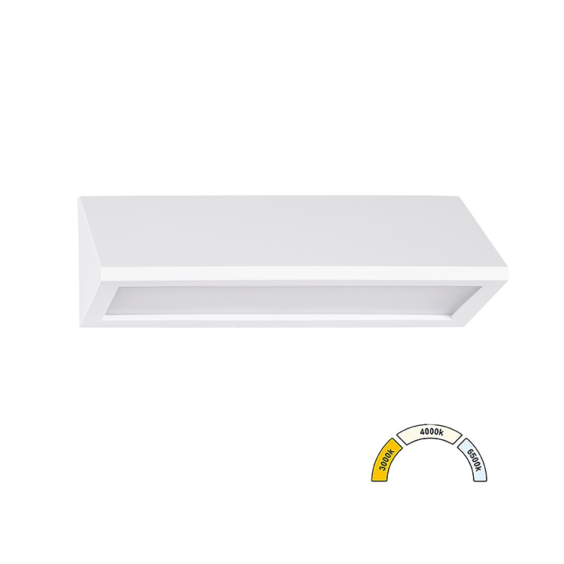 LED ΦΩΤΙΣΤΙΚΟ PC ΕΠΙΤΟΙΧΟ ΤΡΙΓΩΝΟ 8W CCT IP65 ΛΕΥΚΟ 9-9808 LUMEN