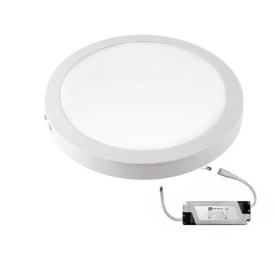 LED ΦΩΤ/ΚΟ ΕΠΙΤΟΙΧΟ ΑΛΟΥΜΙΝ ΣΤΡΟΓΓΥΛΟ 24W 3000K ΛΕΥΚΟ 21-02531000 LUMEN