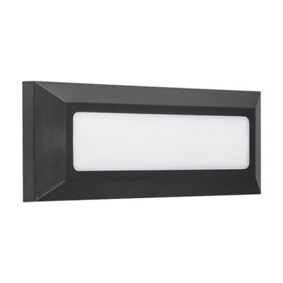 LED ΦΩΤΙΣΤ PC ΕΠΙΤΟΙΧΟ ΟΡΘΟΓΩΝΙΟ 4W 3000Κ IP65 ΓΡΑΦΙΤΗΣ 3-971 LUMEN