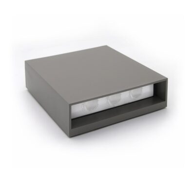 LED ΦΩΤΙΣΤ PC ΤΕΤΡΑΓΩΝΟ ΔΙΠΛΗΣ ΚΑΤΕΥΘ 6W 3000Κ IP65 ΓΚΡΙ 9-9636 LUMEN