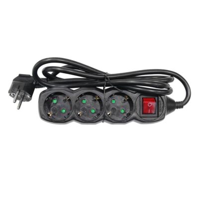 ΠΟΛΥΠΡΙΖΟ ΜΕ ΔΙΑΚΟΠΤΗ+ΚΑΛΩΔΙΟ 3x1.5mm² 3μ 3 ΣΟΥΚΟ MΑΥΡΟ 15-3153131 LUMEN